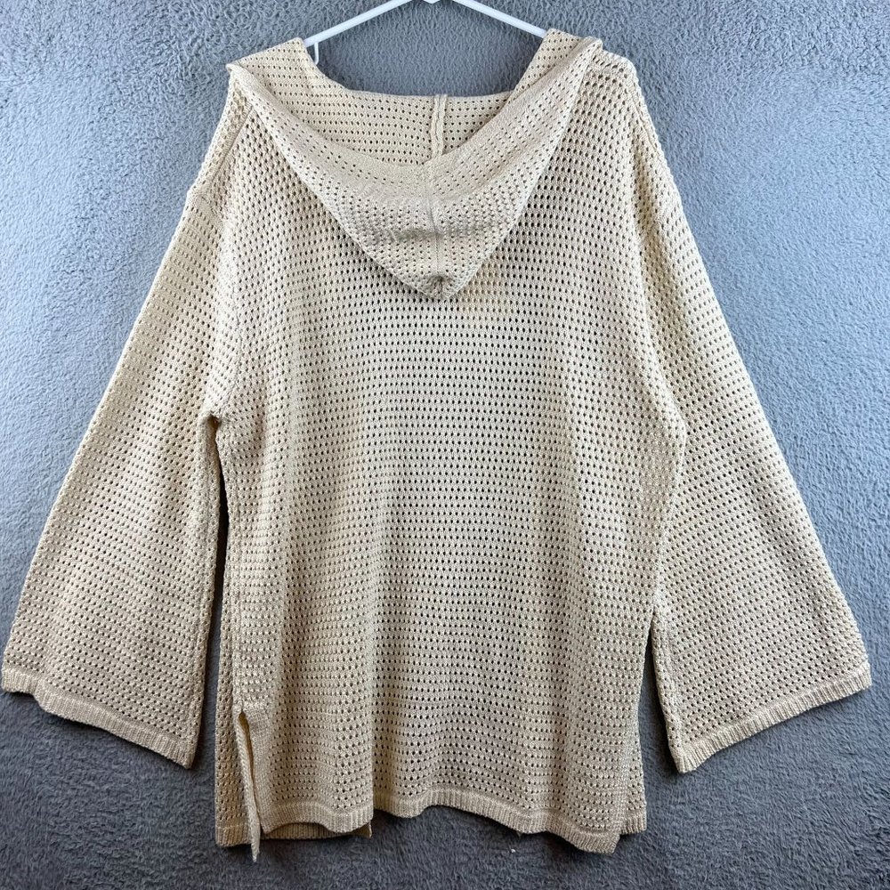 New Elan Natural Crochet Cardigan sweater / crochet pant set size M - Picture 2 of 16